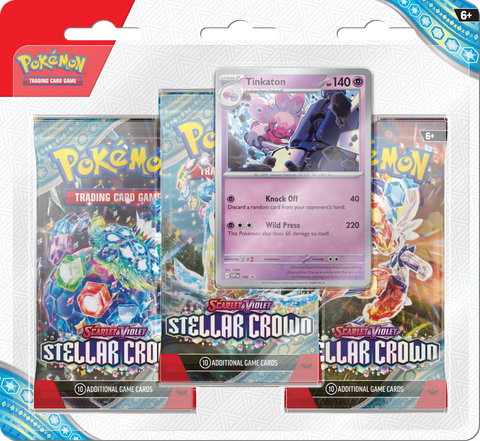 Pokemon | Stellar Crown | 3 Pack Blister | Tinkaton